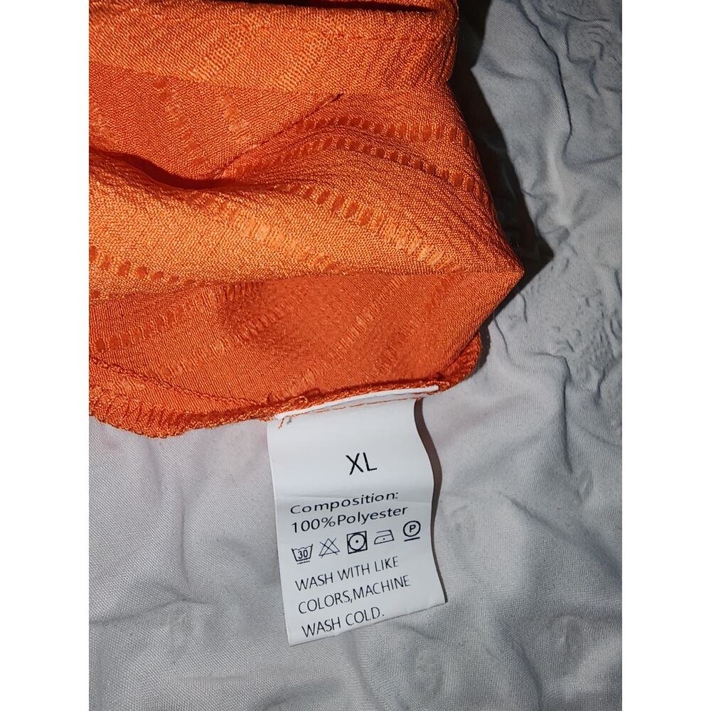 Orange Versatile Halter Tie Pleated Jumper Shorts SZ XL - Picture 11 of 11